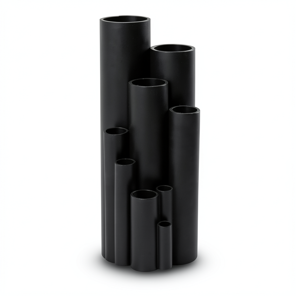 مواسير HDPE ضغط 16 بار PE 100 مقاس 250 ملم سمك 22.7 ملم لون اسود