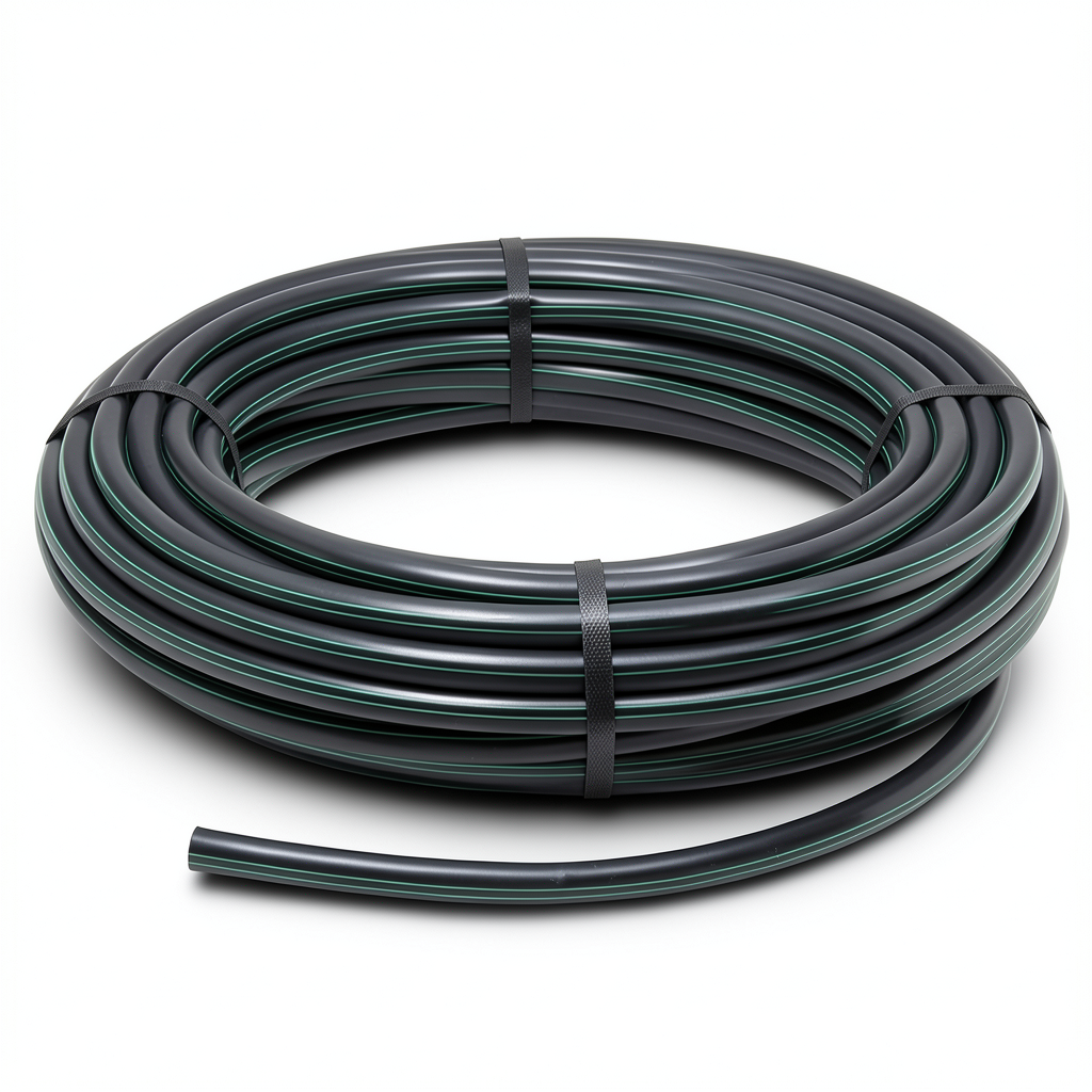 HDPE Plastic Pipe Pressure 6.3 Bar PE 100 Size 50 mm Thickness 2 mm Black