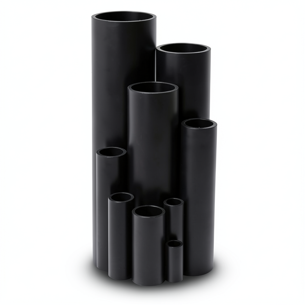 HDPE Plastic Pipe PN 16 Bar PE 100 Size 280 mm Thickness 25.4 mm Black