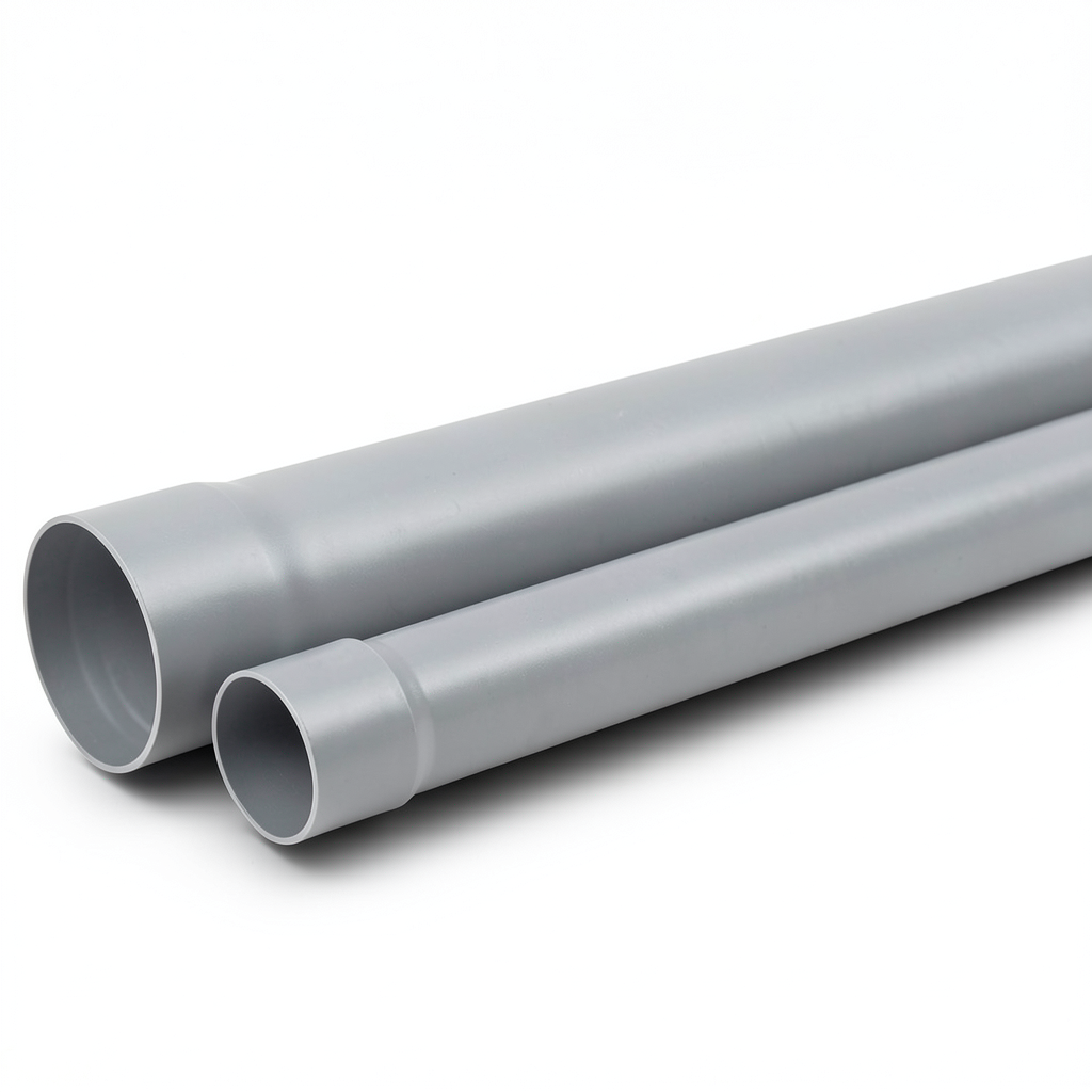 أنابيب بلاستيك UPVC ضغط 250 psi مقاس 3 إنش سمك 5.87 مم لون رمادي