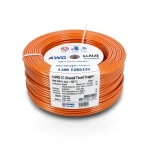 سلك نحاس مجدول مطلي قصدير 4 AWG 1C، جهد 1000 فولت، عزل PVC +105°C، برتقالي، طول 500 قدم | شركة كابلات الشرقية للصناعة
