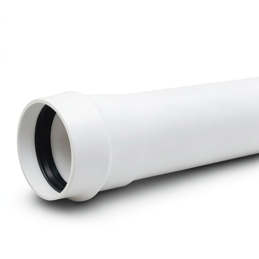 UPVC Plastic Pipe PN 2 Bar Class 1, Size 140 mm, Thickness 1.8 mm, White