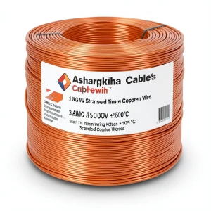 3 AWG 1C Stranded Tinned Copper Wire, 1000V PVC Insulation +105°C Orange, 500ft | Asharqiyah Cables Company for Industry