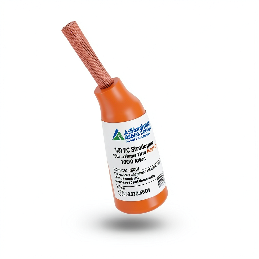 1/0 AWG 1C Stranded Tinned Copper Wire 1000 Vac, PVC Insulated +105°C Orange, 500ft | Asharqiyah Cables Company for Industry