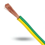 سلك كهرباء تأريض نحاس شعر CU/PVC مقاس 16mm2 450/750 فولت، اخضر/اصفر