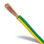 لفة سلك تأريض نحاس شعر CU/PVC مقاس 25 مم2، 450/750 فولت، اخضر/اصفر