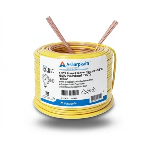 سلك كهرباء 8 AWG نحاس مجدول عزل PVC +105°C اصفر، جهد 600 فولت | شركة كابلات الشرقية للصناعة