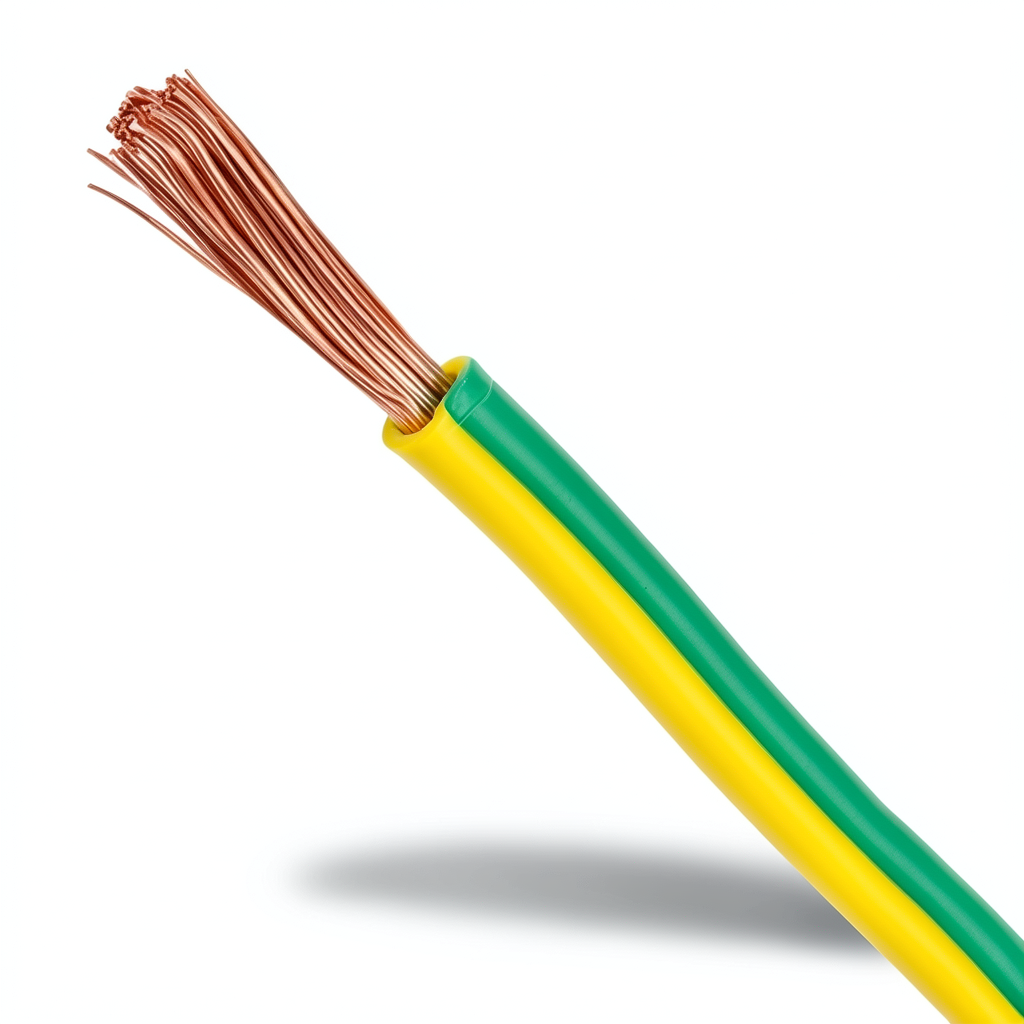 Flexible Copper Earth Electrical Wire CU/PVC 70mm, 450/750V, Yellow/Green