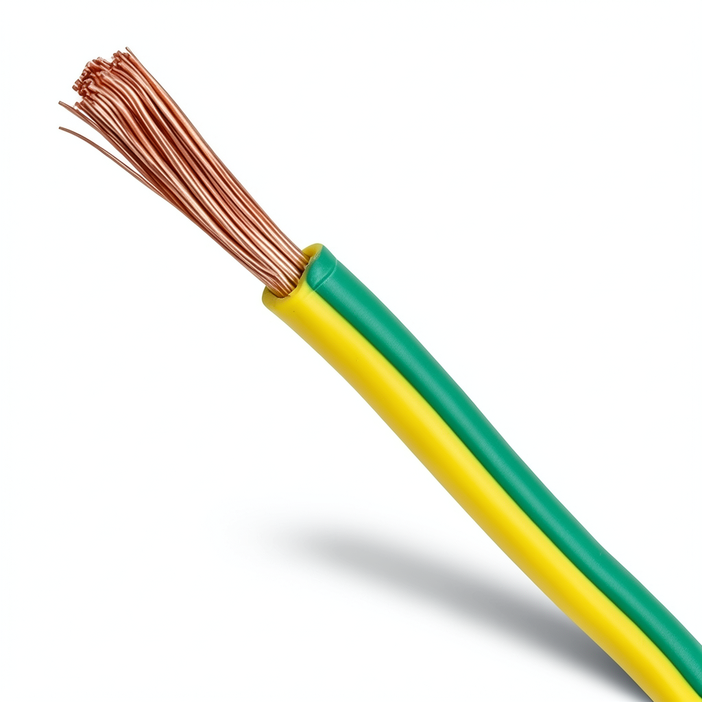 سلك تأريض نحاس شعر CU/PVC مساحة مقطع 95 مم 450/750 فولت أخضر/أصفر