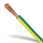 سلك كهرباء تأريض نحاس شعر CU/PVC مقاس 120 mm2 450/750 فولت أخضر/أصفر
