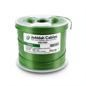 1.5mm Single Core Flexible Cable CU/PVC, 450/750V, Green Color | Jeddah Cables Company