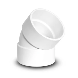 كوع بلاستيك UPVC زاوية 45° مقاس 4 إنش أبيض