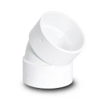 كوع بلاستيك UPVC زاوية 45° مقاس 1/2 إنش أبيض