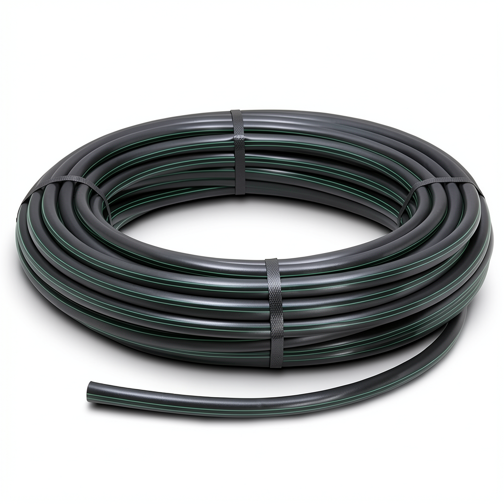 HDPE Plastic Pipe Pressure 6.3 Bar PE 100, 63 mm OD, 2.5 mm Thickness, Black