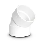 كوع بلاستيك UPVC زاوية 45° مقاس 4 إنش أبيض