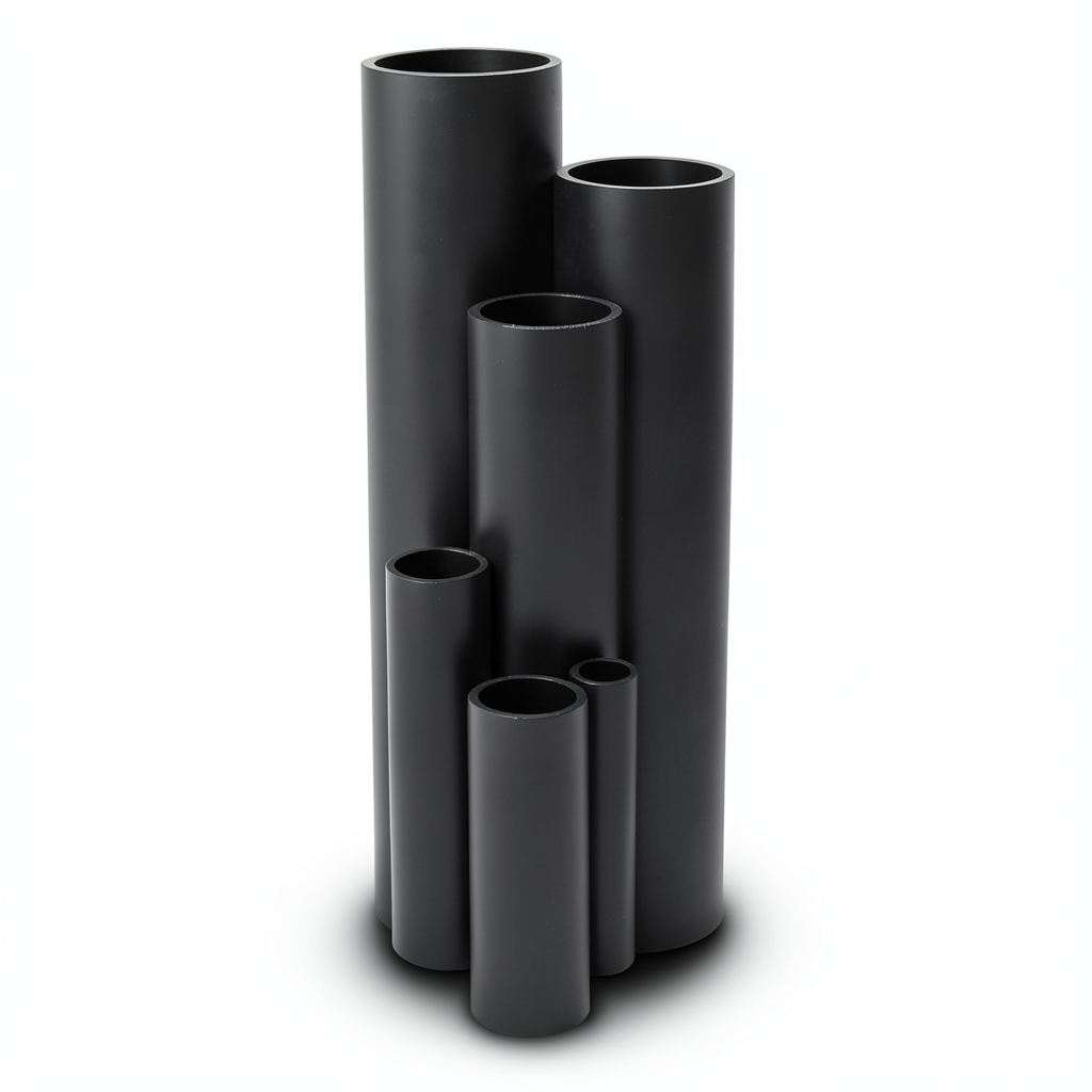 أنابيب HDPE ضغط 16 بار PE 80 مقاس 20 مم سمك 1.9 مم لون أسود