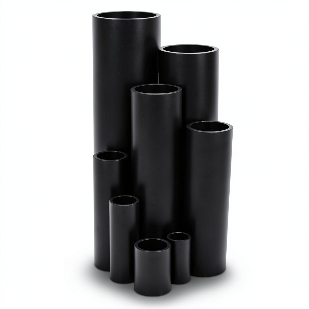 أنابيب HDPE ضغط 16 بار [PE 80] قطر خارجي 50 ملم سمك 4.6 ملم لون أسود