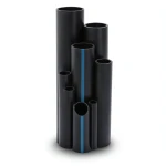 HDPE Plastic Pipe Nominal Pressure 16 Bar PE 80 Size 90 mm Thickness 8.2 mm Black