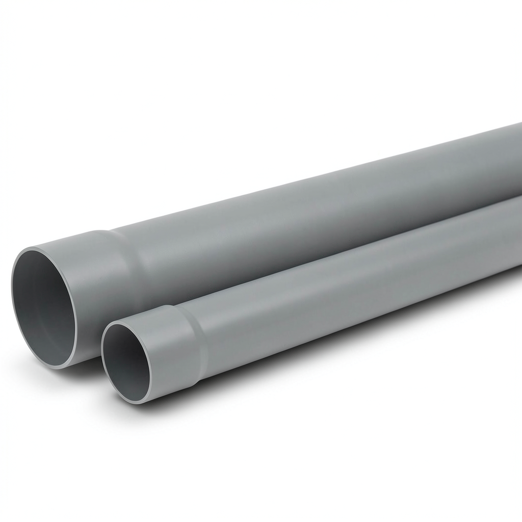 أنابيب بلاستيك UPVC ضغط 315 psi مقاس 2 إنش سماكة 4.98 ملم لون رمادي