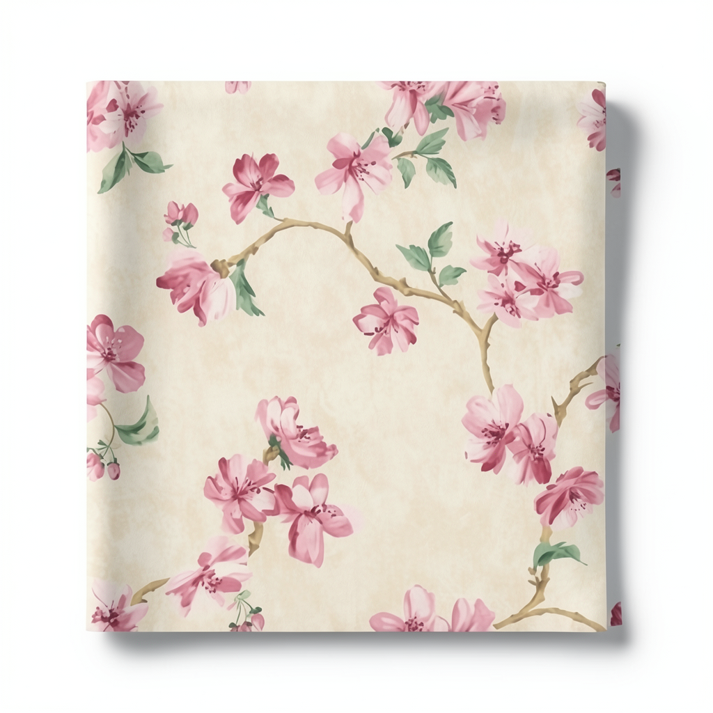 Floral Wallpaper Beige 10 m x 0.53 m, Model FF50019