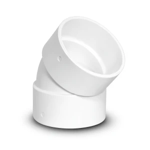 كوع UPVC زاوية 45° مقاس 1 1/4 إنش أبيض اللون