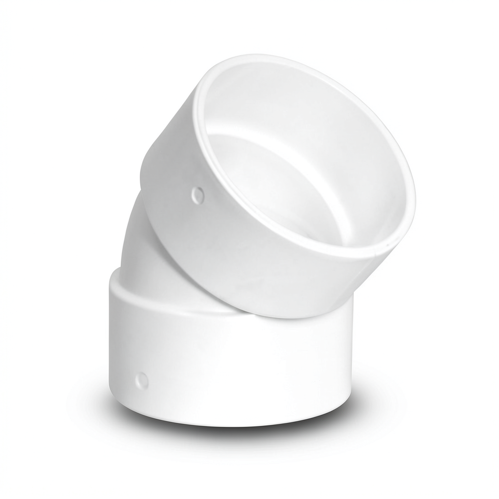 كوع UPVC زاوية 45° مقاس 3 إنش أبيض