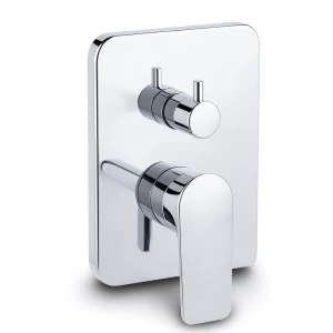 Chrome Shower Mixer Two Lines Square Shape