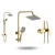 Shower Mixer Pipe With Headset and Soap 20x20 cm, Gold Color, Square Shape - Image 1