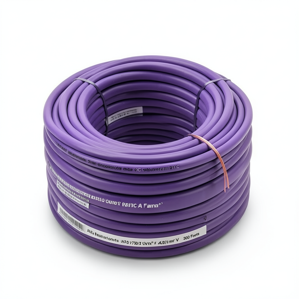 Heat Resistant Single Core Solid Copper Cable PVC 90 ºC 2.5 mm² 450/750 Volt 300 Feet Violet | Al Fanar