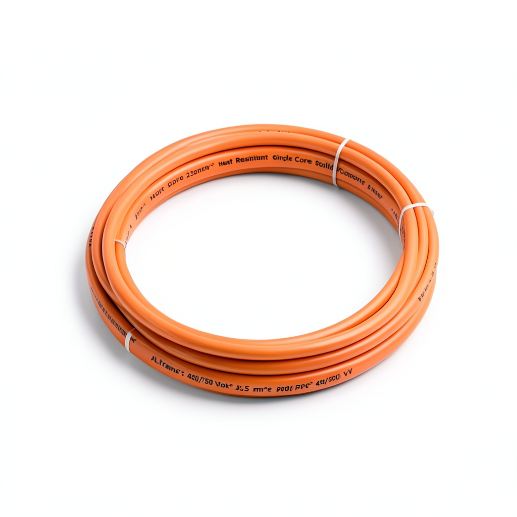 Heat Resistant Single Core Solid Copper Cable 2.5 mm² 450/750 Volt Orange, PVC 90 ºC Insulation | Al Fanar