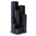 أنبوب بلاستيك HDPE ضغط اسمي 16 بار PE 80 مقاس 90 مم سمك 8.2 مم لون أسود