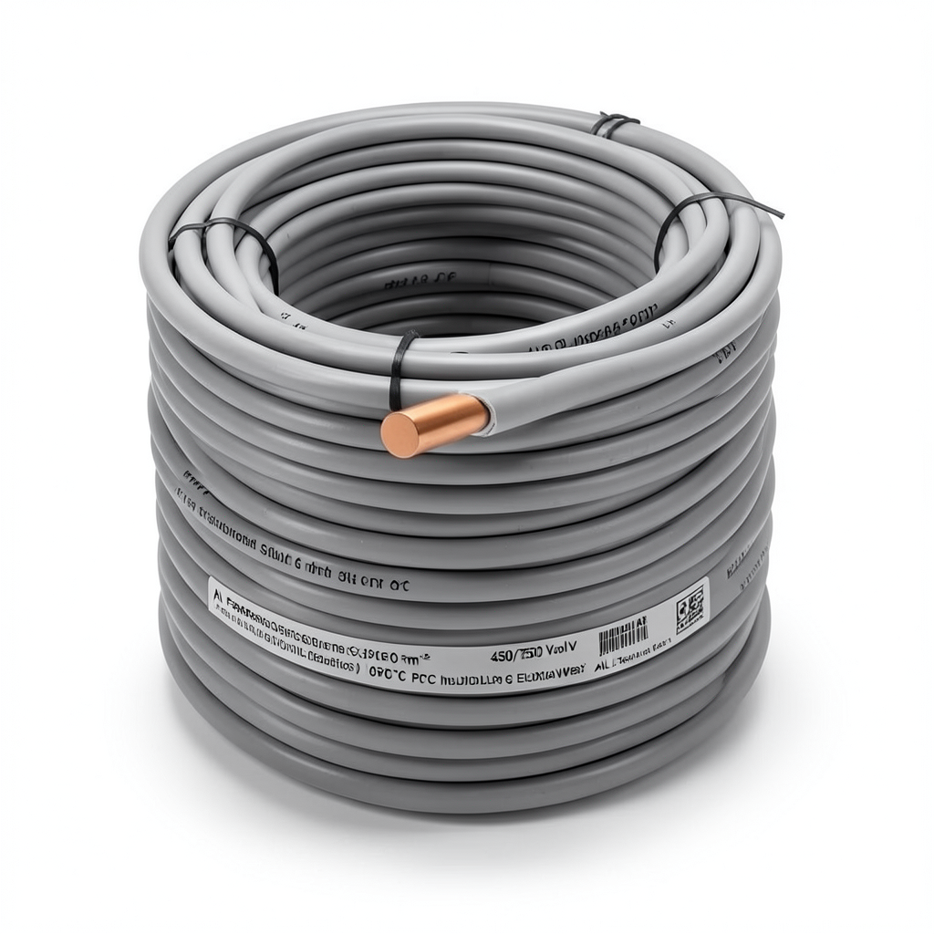 Heat Resistant Single Core Solid Copper Cable PVC 90 ºC Insulation 6 mm² 450/750 Volt 300 Feet Gray | Al Fanar