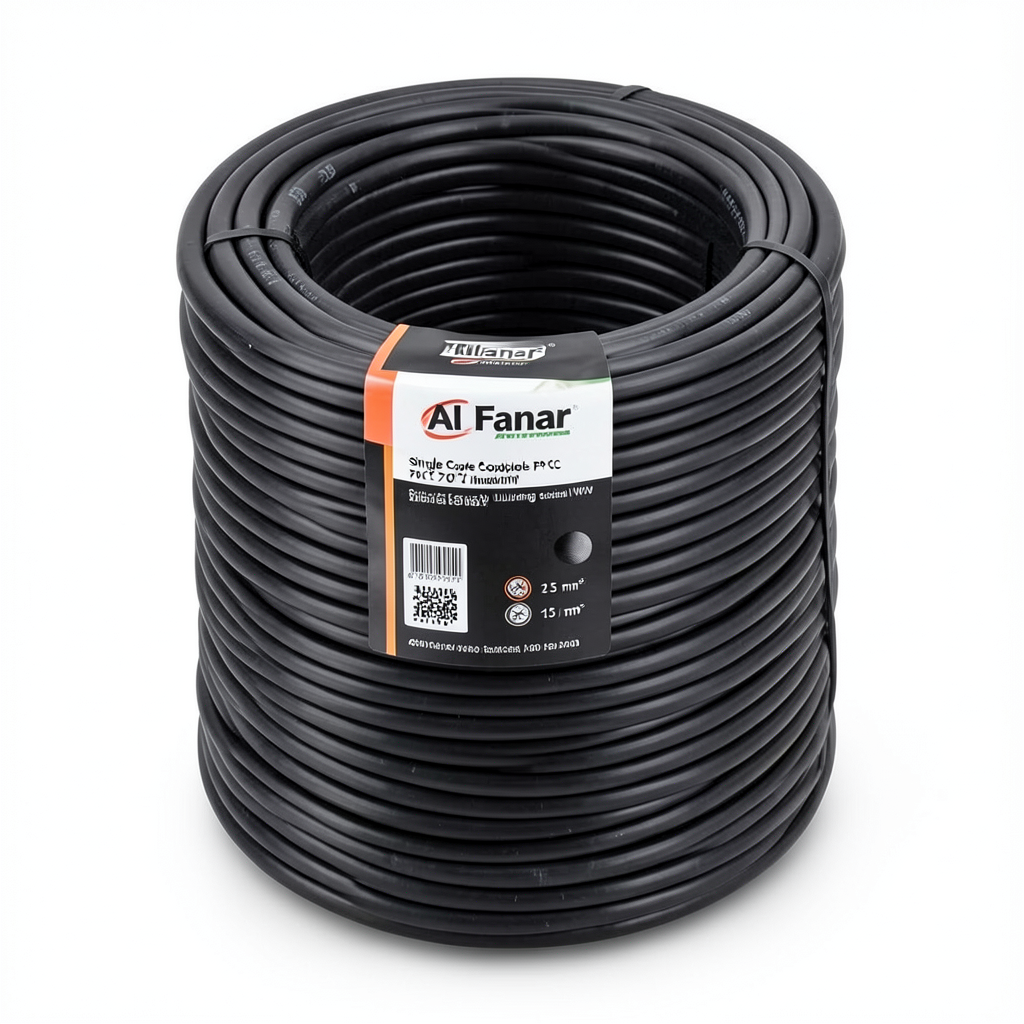 Single Core Solid Copper Cable PVC 70 ºC Insulation 2.5 mm² 450/750 Volt 300 Feet Black | Al Fanar