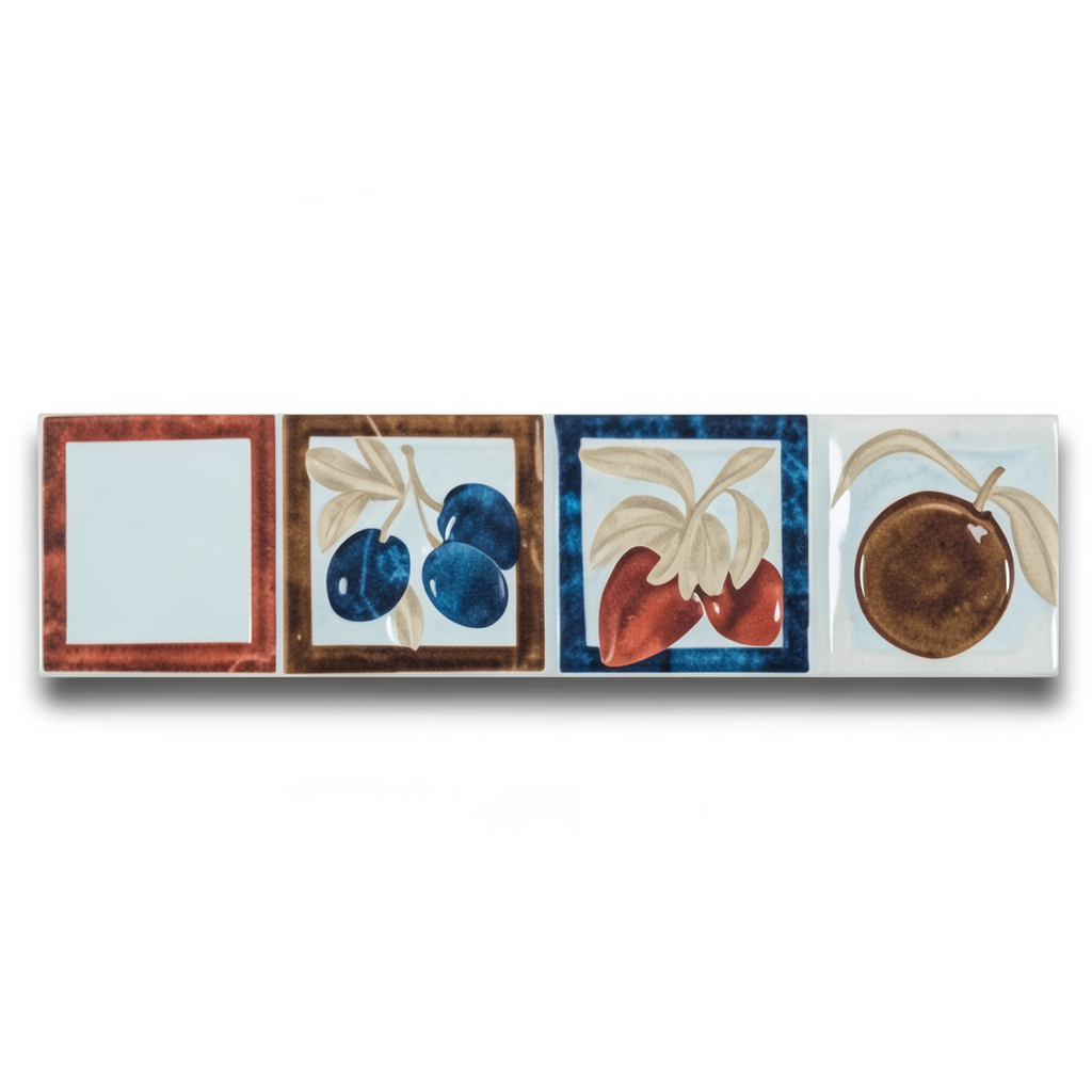 Walls Ceramic Tiles 4.5x20 cm, Listel Fruit Cold Color