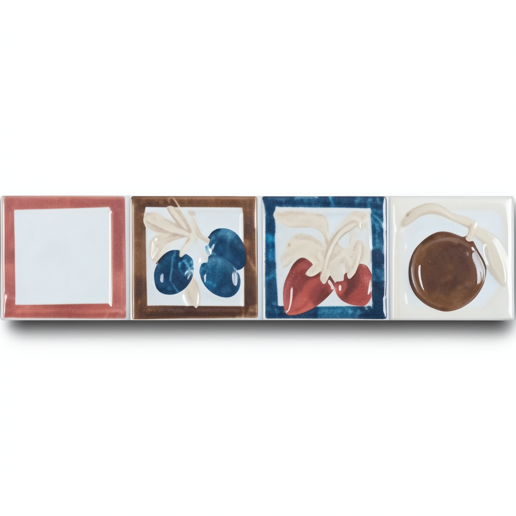 Walls Ceramic Tiles Size 2.3x2.3 cm, Listel Fruit Cold Color
