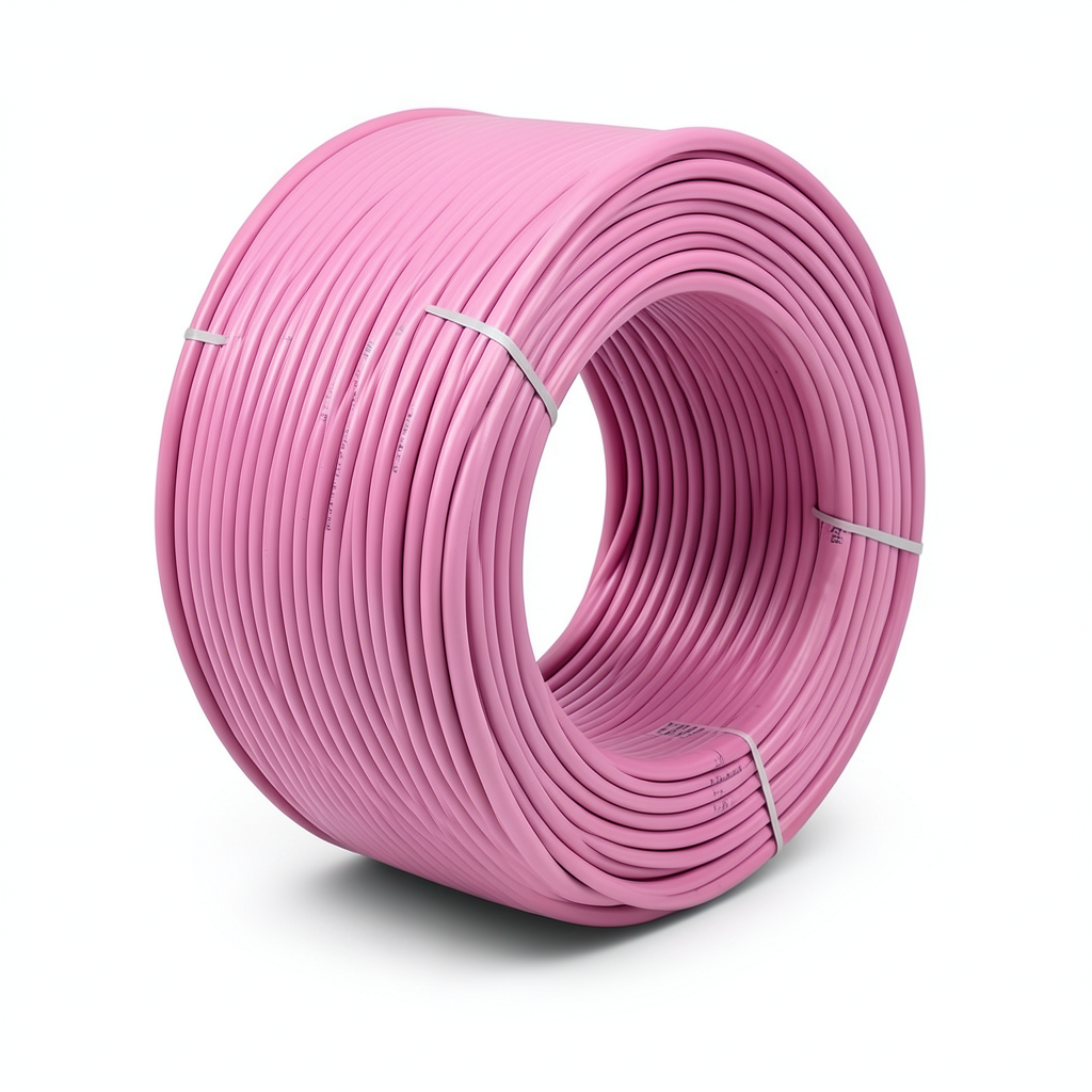 سلك نحاس مصمت مقاوم للحرارة أحادي النواة معزول PVC 90º 4 مم² 450/750 فولت 300 قدم زهري | شركة الفنار