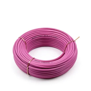 سلك نحاس مصمت مقاوم للحراره احادى النواة 6 مم² 450/750 فولت زهري PVC 90 | شركة الفنار