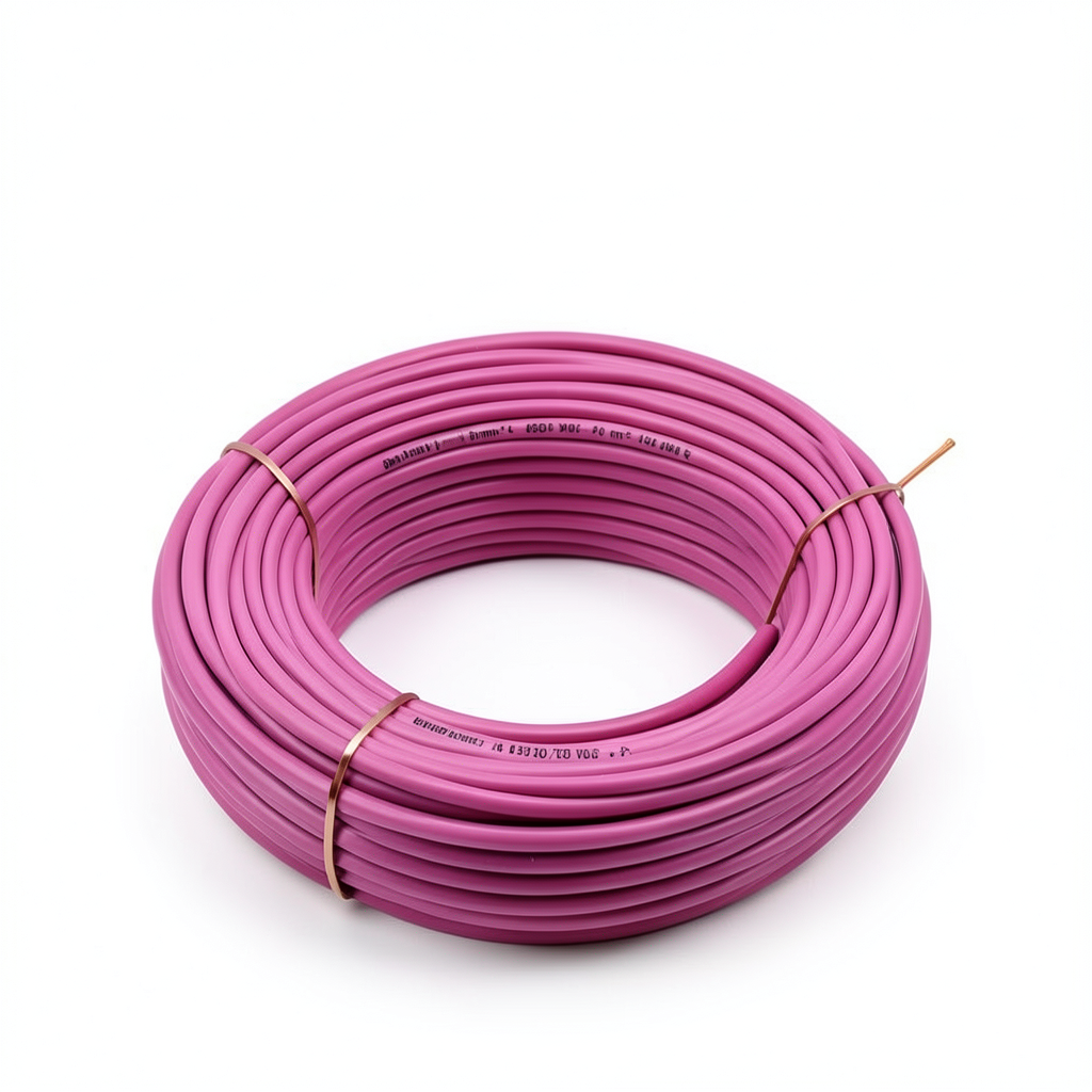 Heat Resistant Single Core Solid Copper Cable 6 mm² 450/750 Volt Pink PVC 90 | Al Fanar