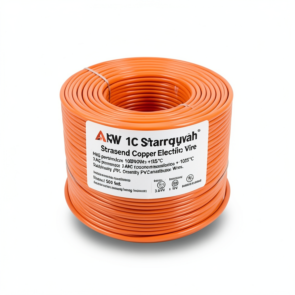 3 AWG 1C Stranded Copper Electric Wire 1000Volts PVC Insulated +105°C Orange, 500 feet | Asharqiyah Cables Company for Industry