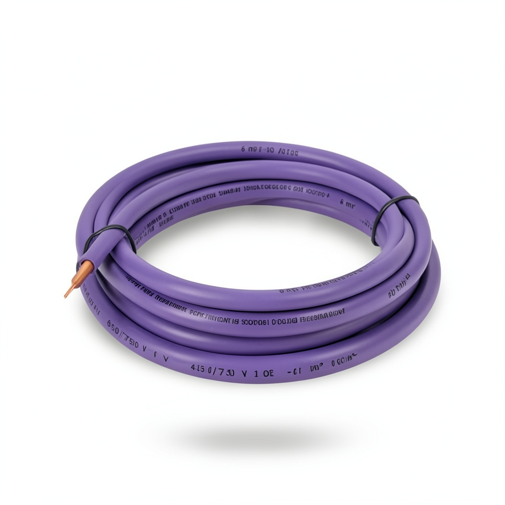 Heat Resistant Single Core Solid Copper Cable 6 mm² 450/750 Volt Violet | Al Fanar