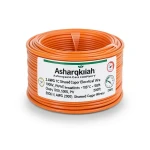 لفة سلك مفرد 2 AWG نحاس مجدول، 1000 فولت، عزل PVC +105°C، برتقالي، طول 500 قدم | شركة كابلات الشرقية للصناعة