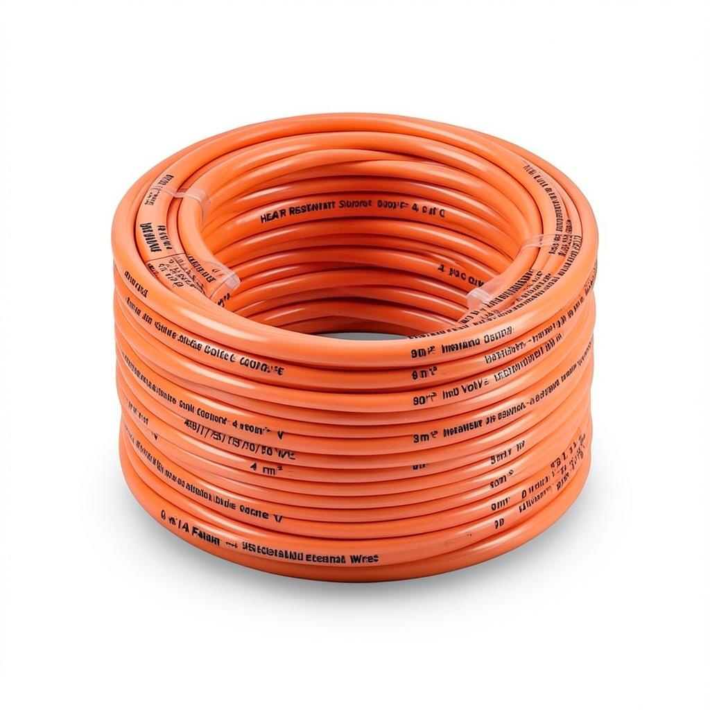 سلك نحاس مصمت مقاوم للحراره احادى النواة معزول PVC 90º الفنار 4 مم² 450/750 فولت 300 قدم برتقالي | شركة الفنار