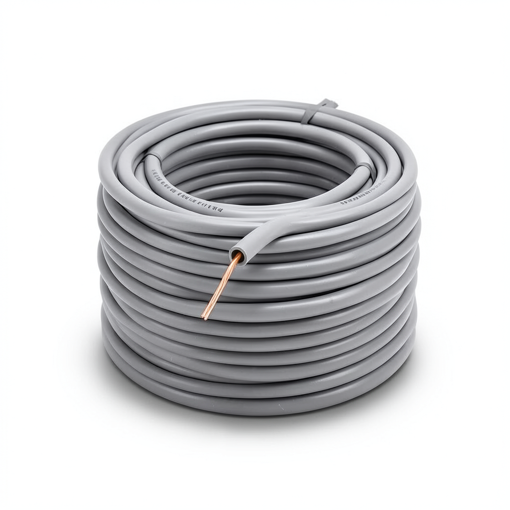 سلك نحاس مصمت مقاوم للحرارة أحادي النواة معزول PVC 90º مقاس 6 مم² 450/750 فولت طول 300 قدم رمادي | شركة الفنار