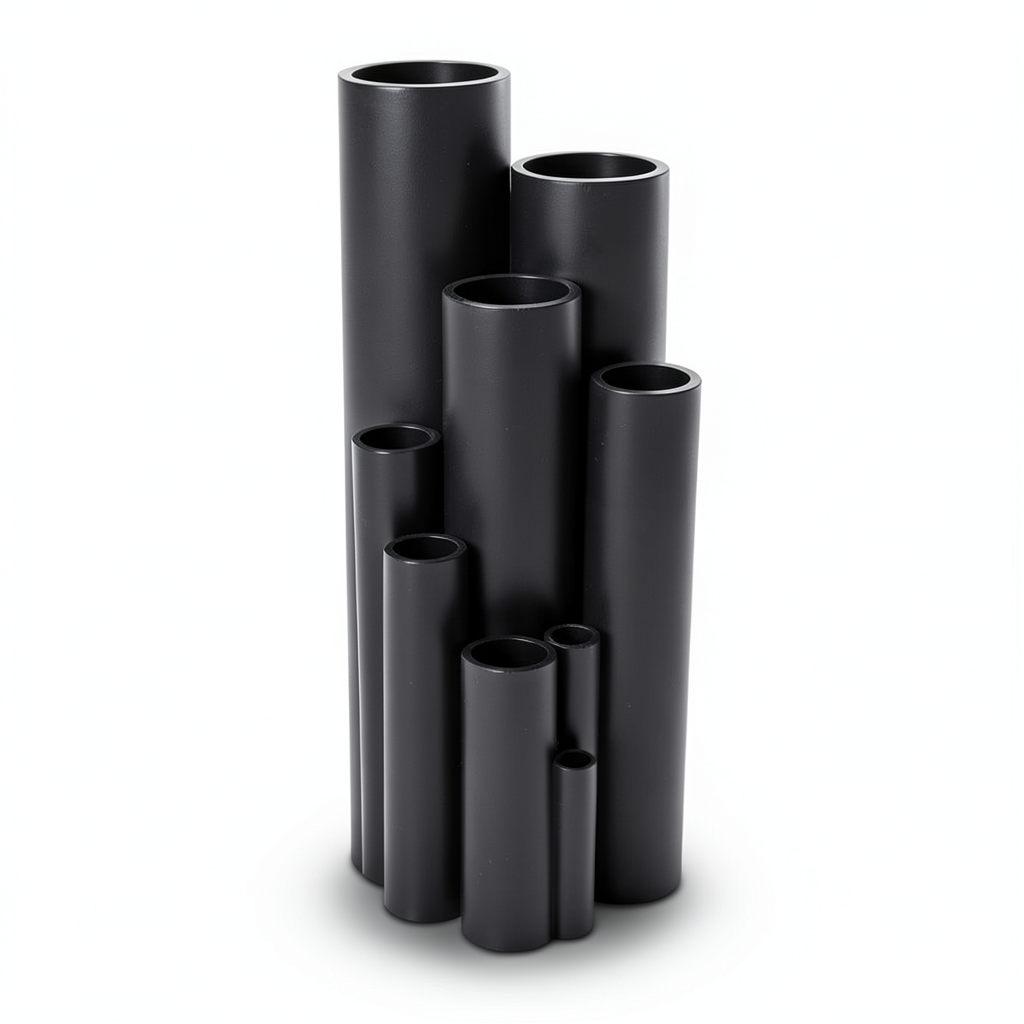 HDPE Plastic Pipe Nominal Pressure 16 Bar PE 80 Size 25 mm Thickness 2.3 mm Black