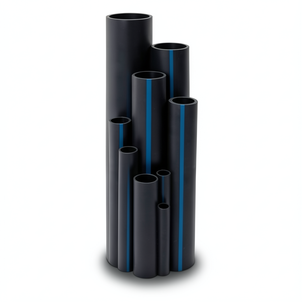 HDPE Plastic Pipe Pressure 16 Bar PE 80 Outer Diameter 63 mm Thickness 5.8 mm Black