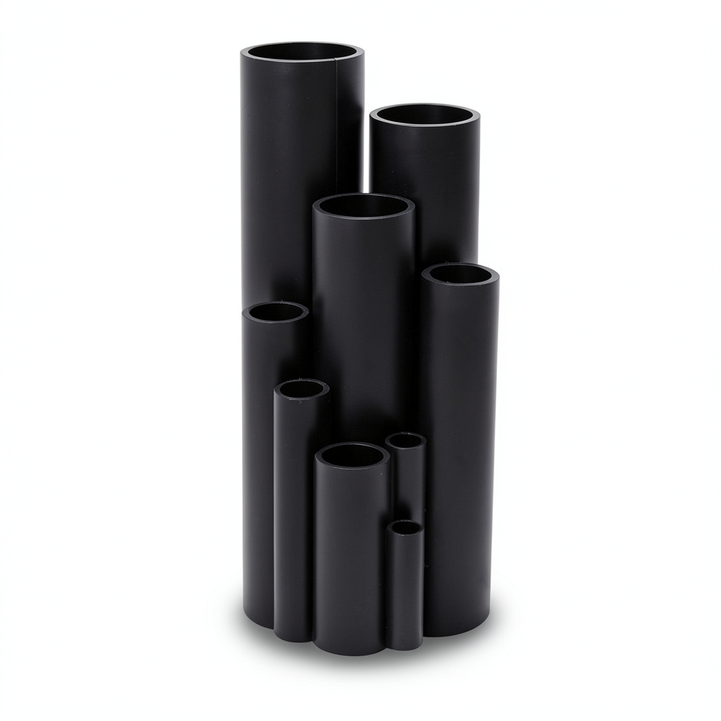 أنابيب HDPE ضغط 10 بار PE 100 مقاس 180 مم سمك 9.5 مم لون أسود | مصنع المنار