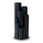 أنابيب بلاستيك HDPE ضغط 10 بار PE 100 مقاس 250 مم سمك 14.8 مم لون أسود