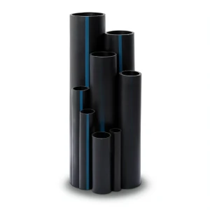 أنابيب بلاستيك HDPE ضغط 10 بار PE 100 مقاس 250 مم سمك 14.8 مم لون أسود