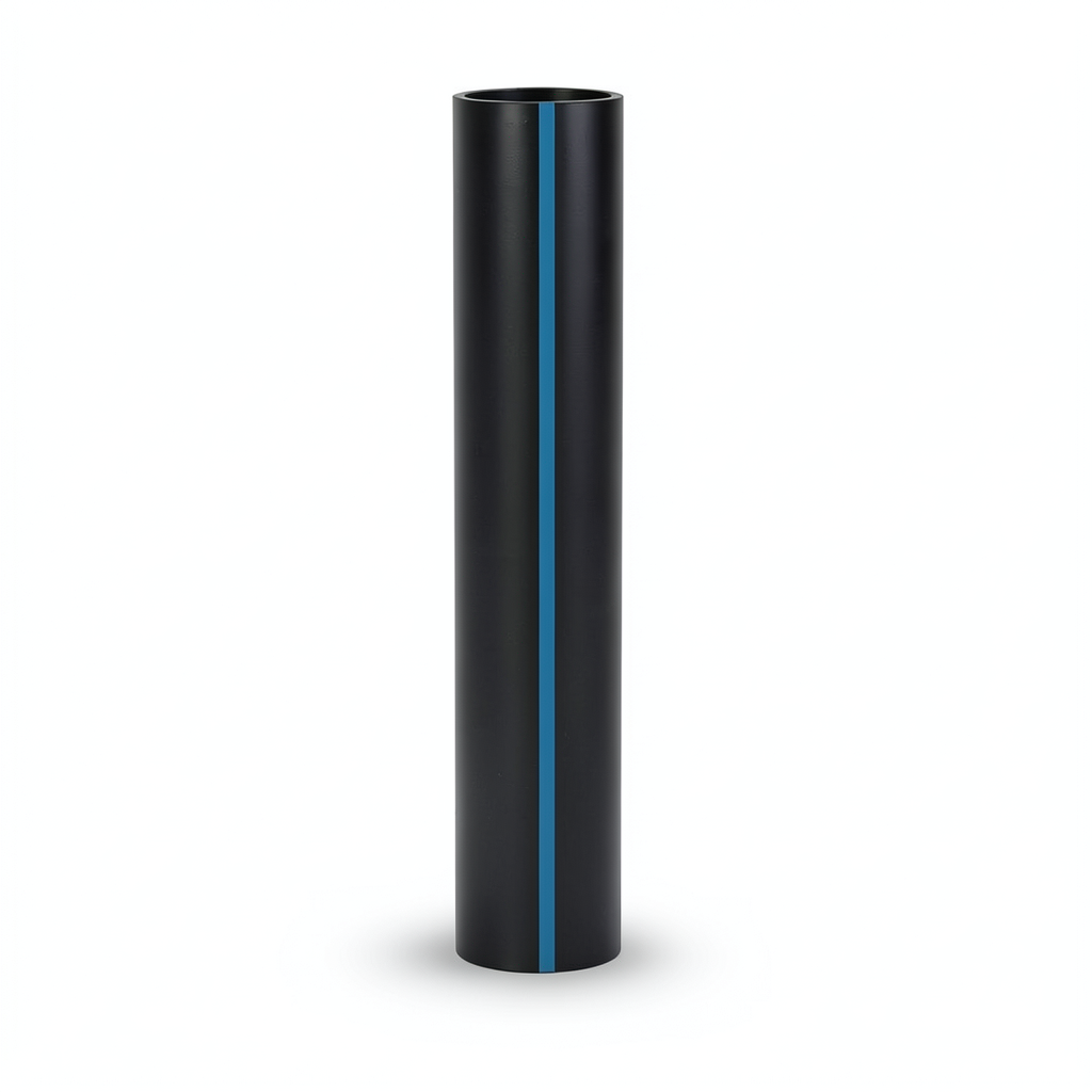 HDPE Plastic Pipe Nominal Pressure 16 Bar PE 80 Size 160 mm Thickness 14.6 mm Black