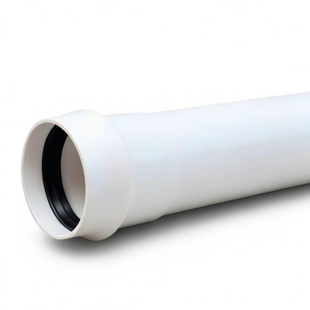 UPVC Plastic Pipe PN 2 Bar Class 1, Size 560 mm, Thickness 4.2 mm, White Color